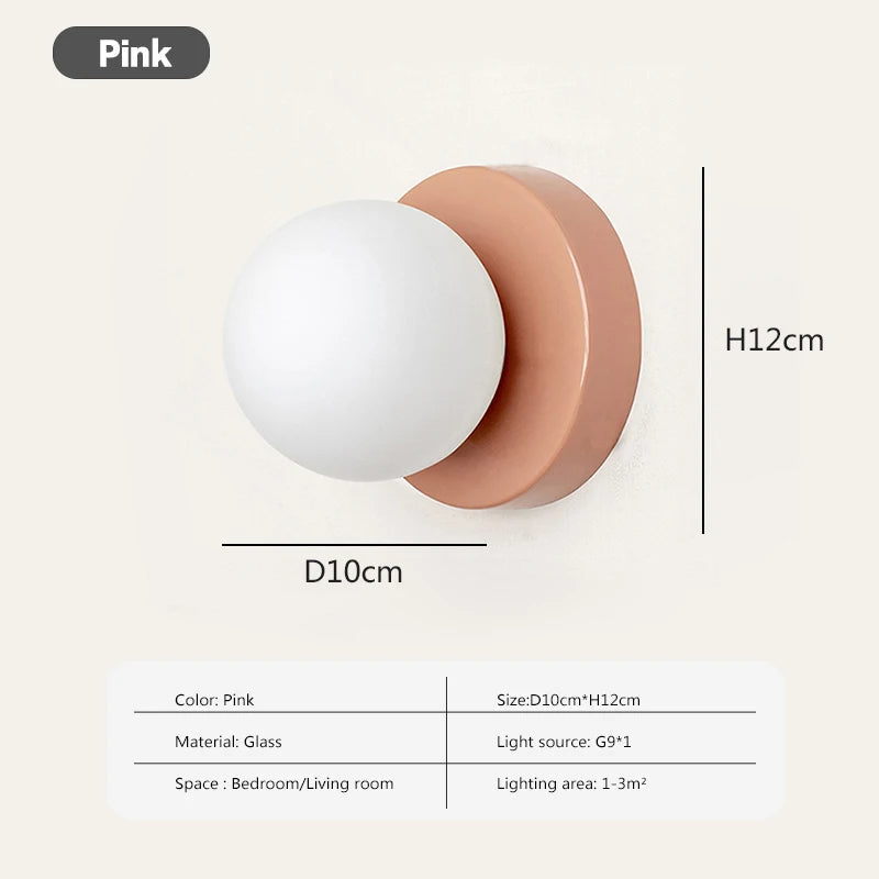 Scandinavische G9-wandlamp met glazen bolkap — minimalistisch bolontwerp