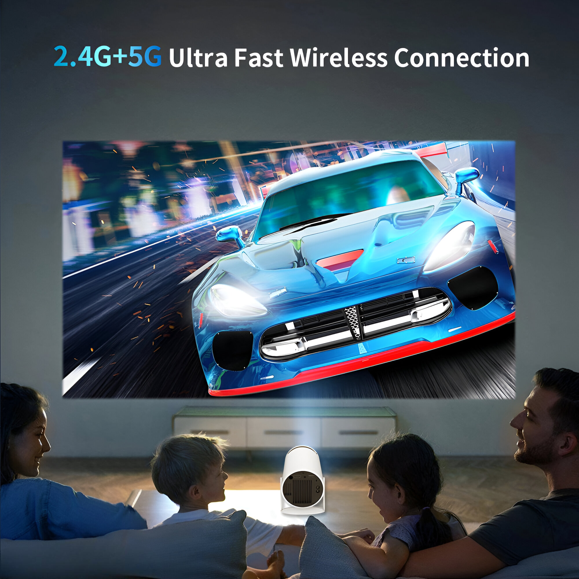 Petprovac Bluetooth 5.0 Mini Projector With Wi-Fi 6