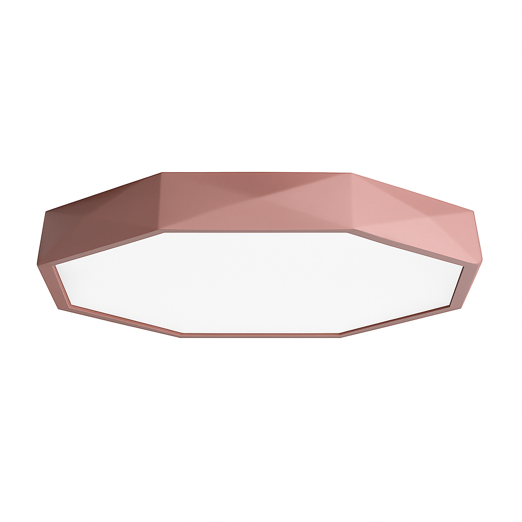 Plafonieră LED din acril, cu design octogonal — 30–60 cm, lampă geometrică colorată pentru cameră