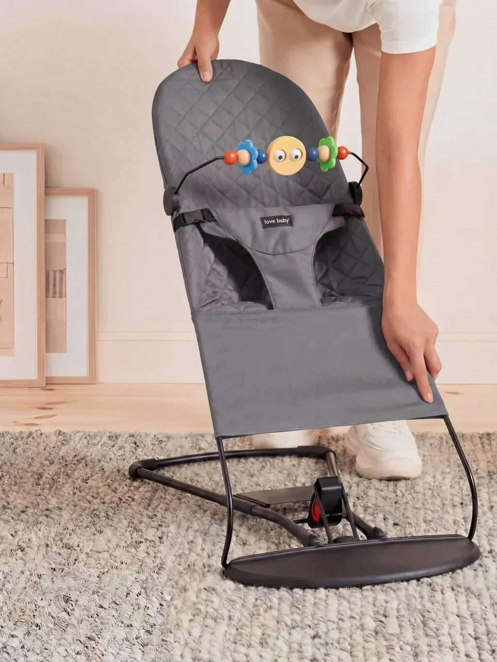 Collapsible Baby Bouncer Chair — Interactive Toy Arch Stand
