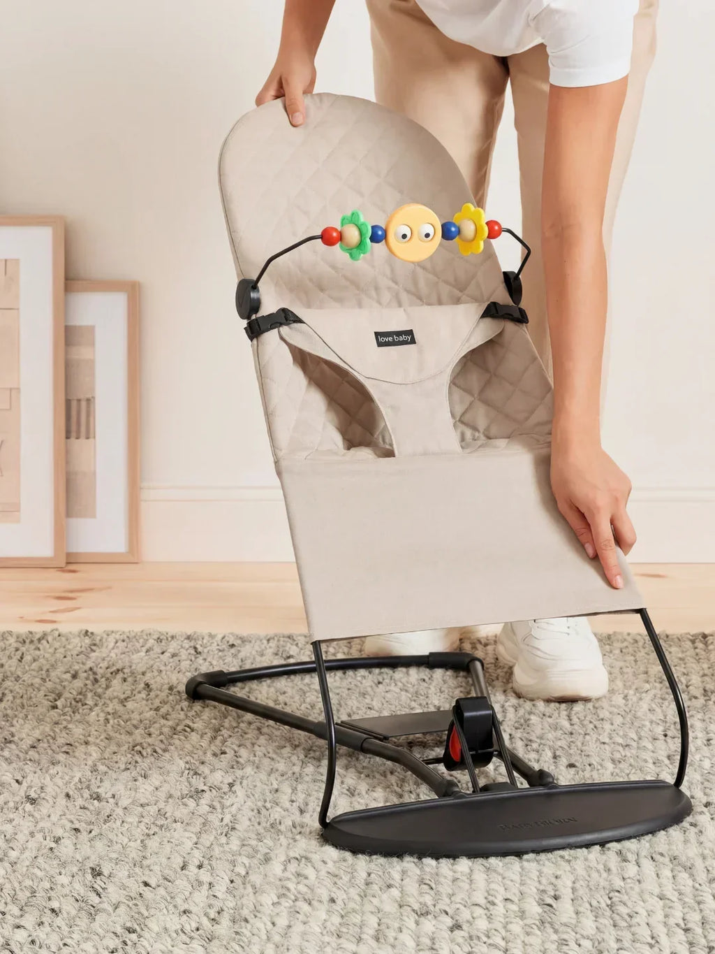 Collapsible Baby Bouncer Chair — Interactive Toy Arch Stand