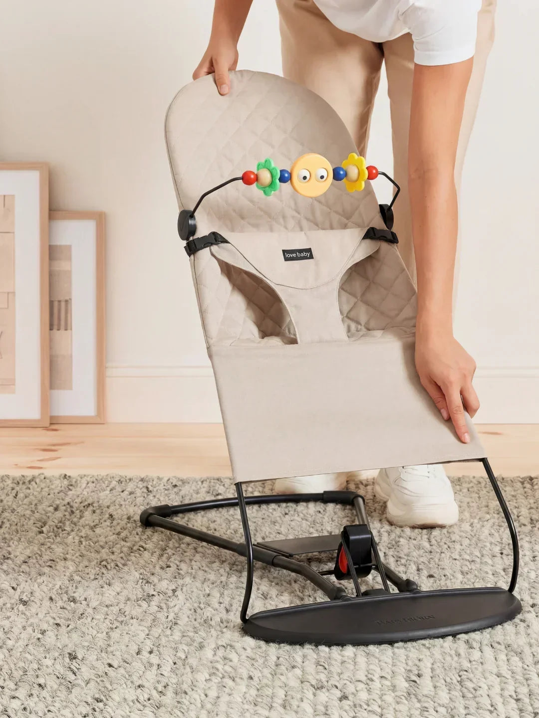 Collapsible Baby Bouncer Chair — Interactive Toy Arch Stand