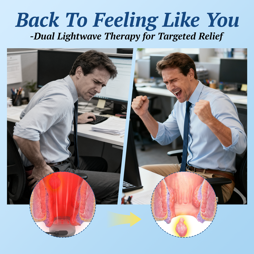Portable Dual-Wavelength Light Therapy Device — Red and Blue Unit for Targeted Hemorrhoid Relief