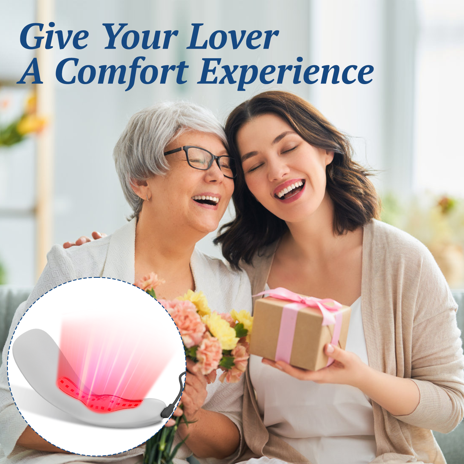 Portable Dual-Wavelength Light Therapy Device — Red and Blue Unit for Targeted Hemorrhoid Relief
