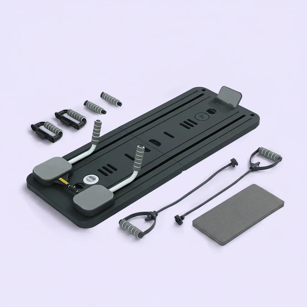 Pilates Reforming Board — Travel Ready and Variable Tension Resistance Strands