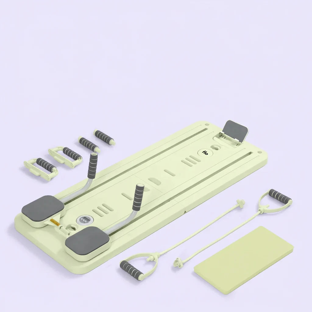 Pilates Reforming Board — Travel Ready and Variable Tension Resistance Strands