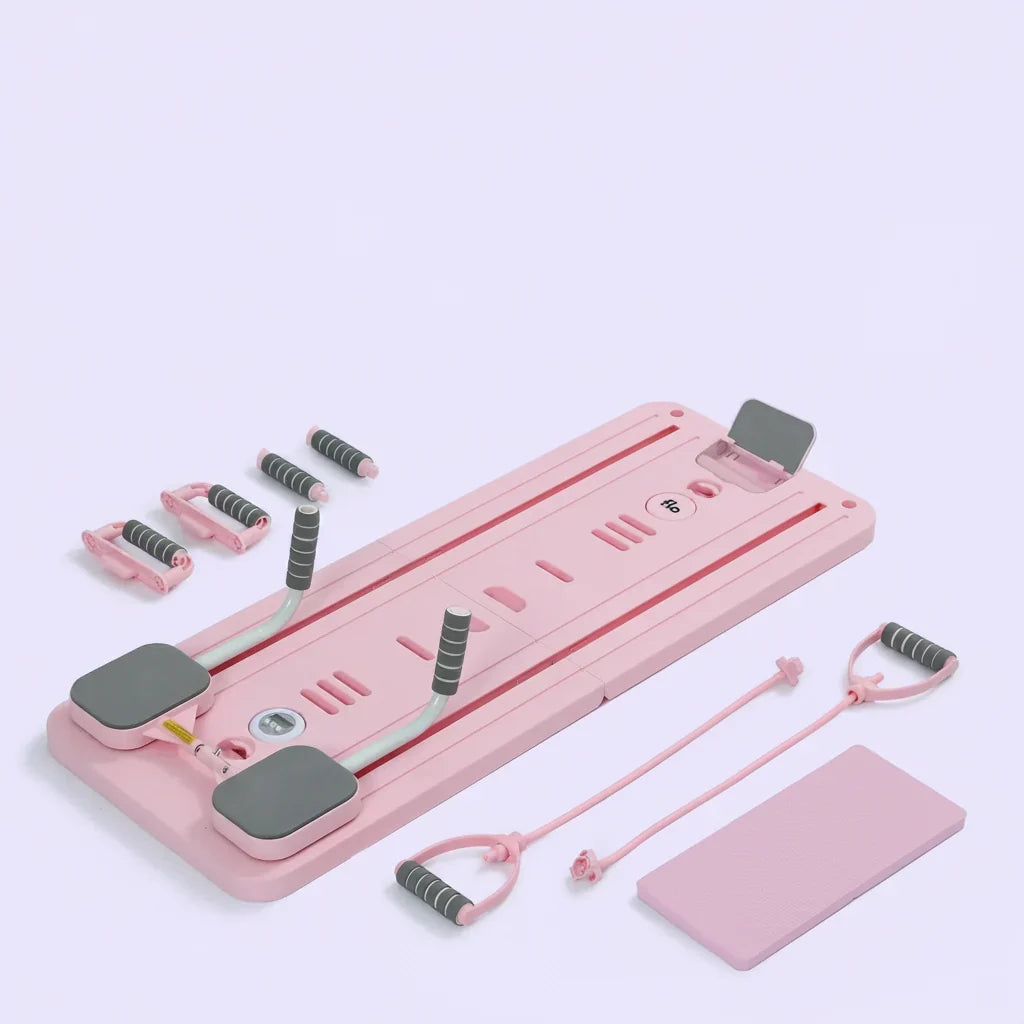 Pilates Reforming Board — Travel Ready and Variable Tension Resistance Strands