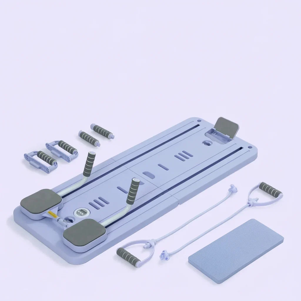 Pilates Reforming Board — Travel Ready and Variable Tension Resistance Strands