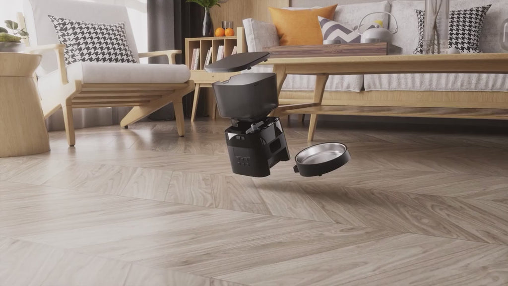 Dispensador Automático Programável de Comida para Gatos e Cães – Ecrã LCD Digital, Sistema de Refeições Temporizadas