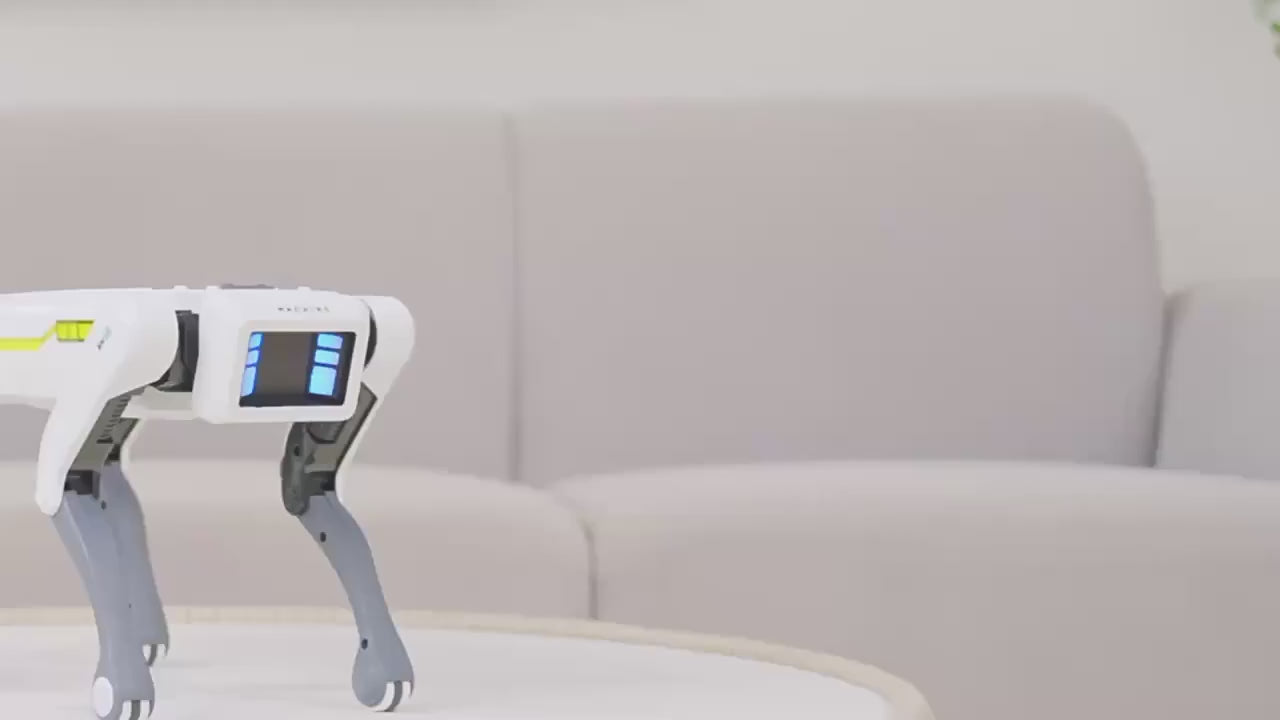 Smart AI Robot Dog Responding to Voice Commands and Manual Remote Control