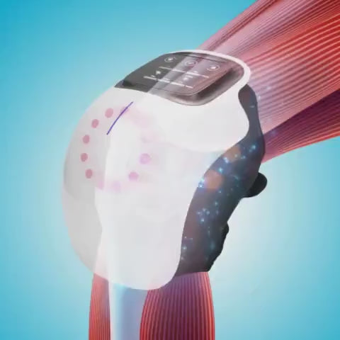 Dispozitiv NovaKnee Trio pentru ameliorarea durerilor de genunchi, cu lumină roșie, căldură și masaj