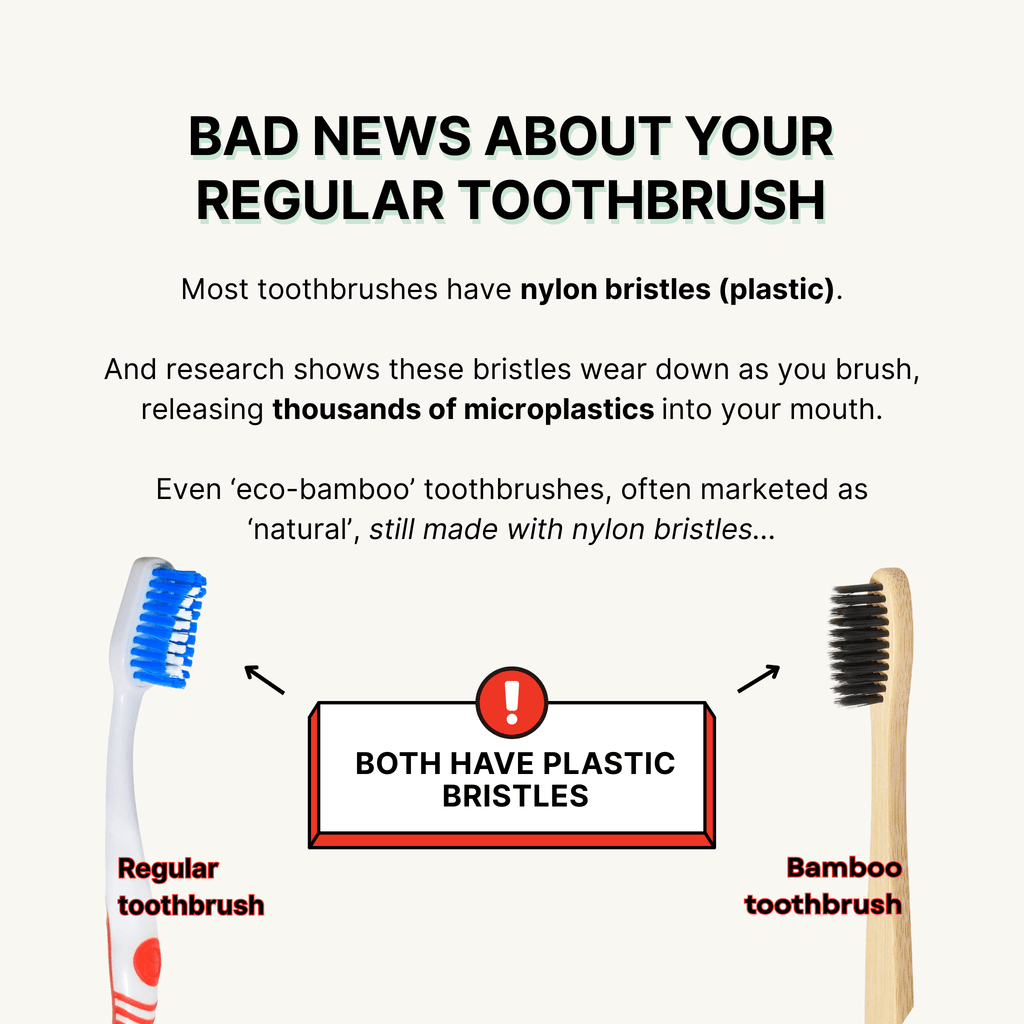 Four-Pack Bamboo Toothbrush Set — Natural Bristle Design