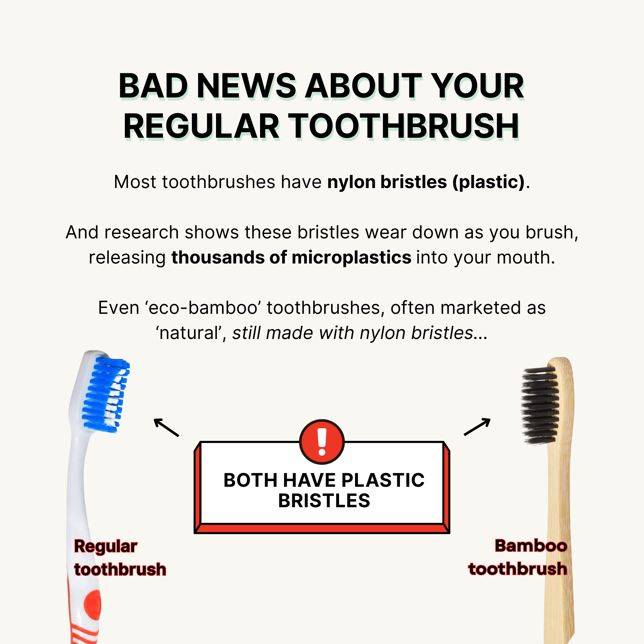 Four-Pack Bamboo Toothbrush Set — Natural Bristle Design