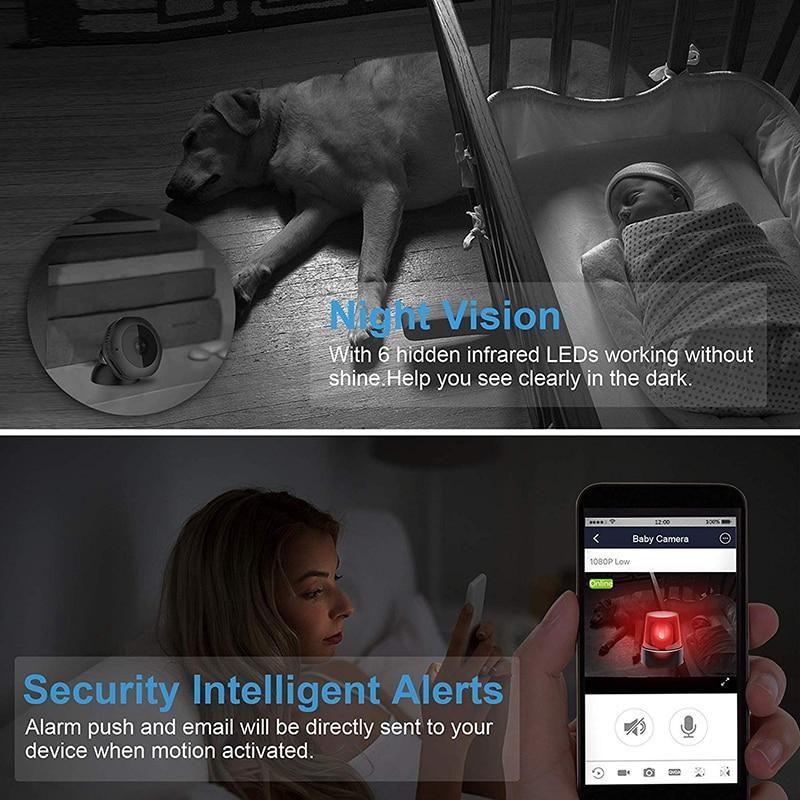 Nexara Mini Security Camera — 1080P HD, Night Vision, Two Way Audio, 30 Feet
