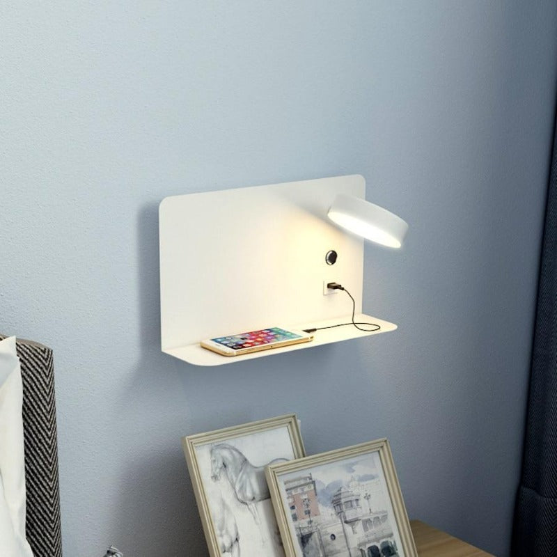 AuroraBeam Adjustable USB Charger Bedside LED Wall Light