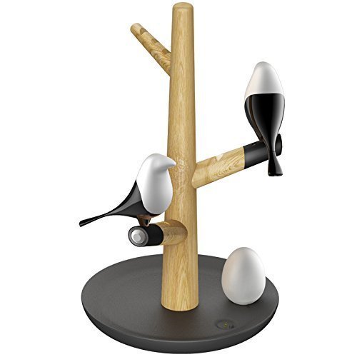 Nabíjecí chytrá lampa se stromem a ptákem — automatické teplé ambientní osvětlení