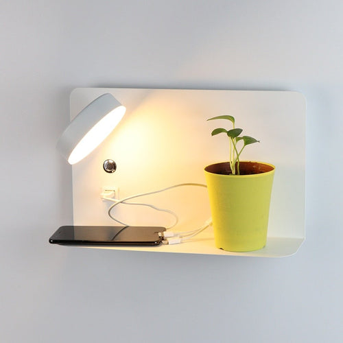 AuroraBeam Adjustable USB Charger Bedside LED Wall Light