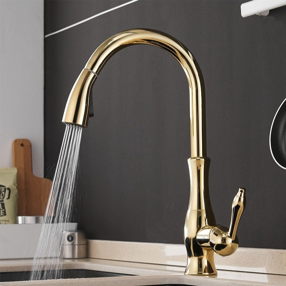 アントン 引き出し式キッチン水栓 — 耐久性に優れた伸縮式デザイン