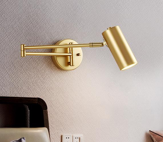 AeroLume Swivel Arm Wall Sconce — Brushed Brass Iron Finish