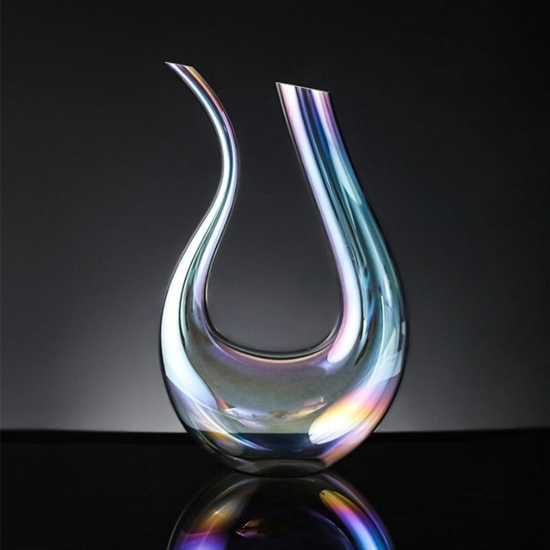 Luminara Santa Rosa kristallen wijnkaraf — aererend ontwerp van 1.5 liter, moderne abstracte vorm