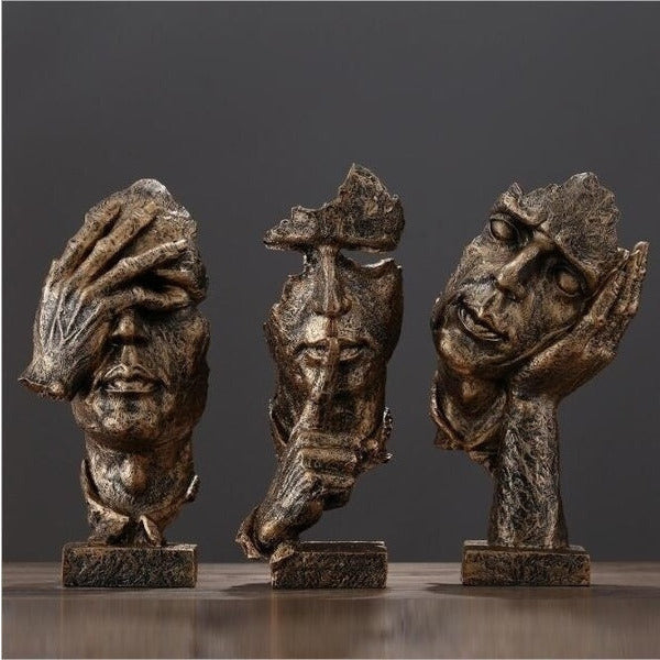 Escultura Rostos de Odin — decoração rústica inspirada na mitologia nórdica