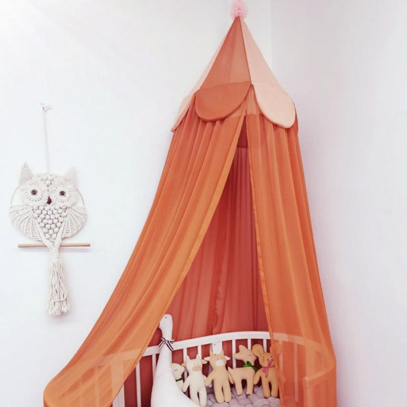 Circus-kinderhemeltje van chiffon — ronde wiegbekleding voor kinderen