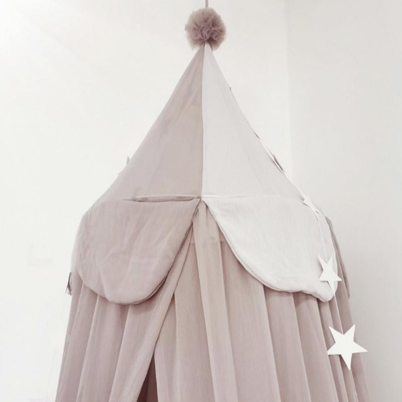 Circus-kinderhemeltje van chiffon — ronde wiegbekleding voor kinderen