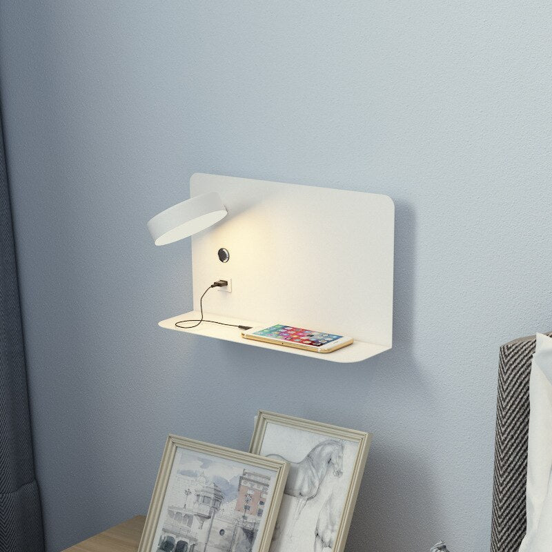 AuroraBeam Adjustable USB Charger Bedside LED Wall Light