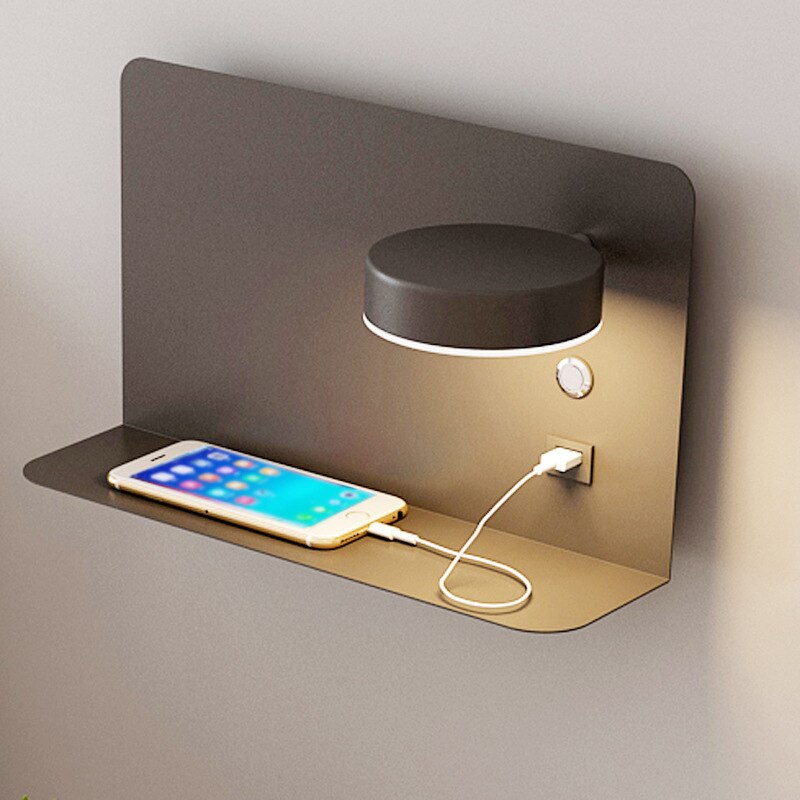 AuroraBeam Adjustable USB Charger Bedside LED Wall Light