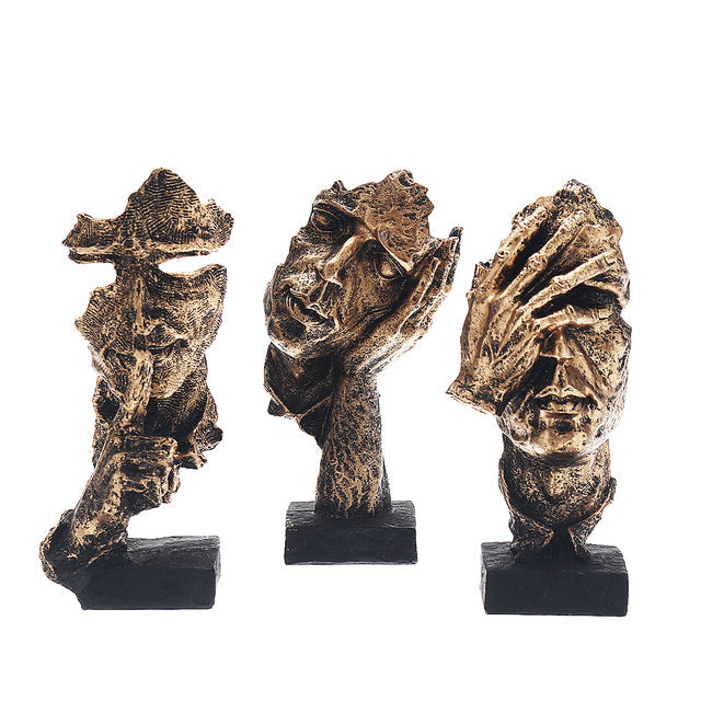 Escultura Rostos de Odin — decoração rústica inspirada na mitologia nórdica