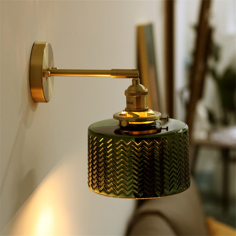 Nordic Green vägglampa i glas - vintageinspirerad belysning