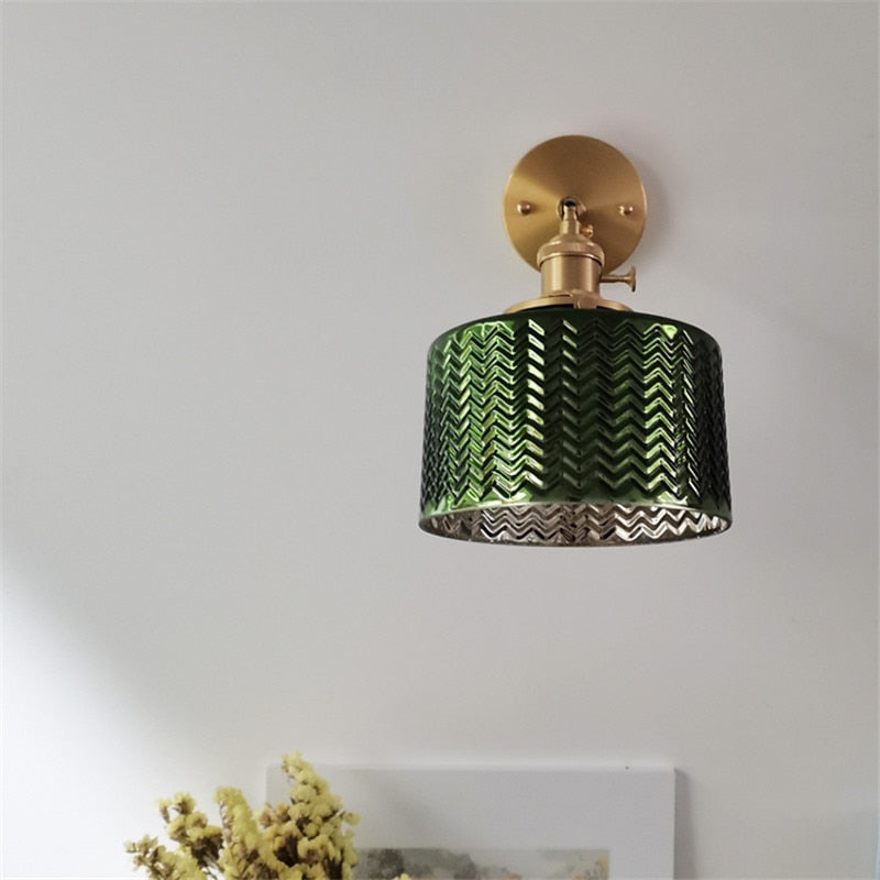 Nordic Green vägglampa i glas - vintageinspirerad belysning