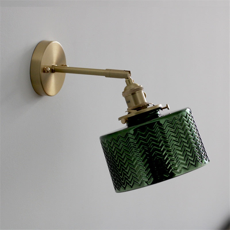 Nordic Green vägglampa i glas - vintageinspirerad belysning