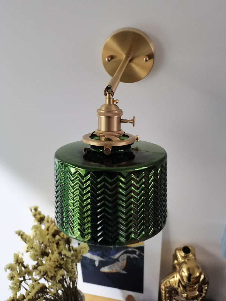 Nordic Green vägglampa i glas - vintageinspirerad belysning