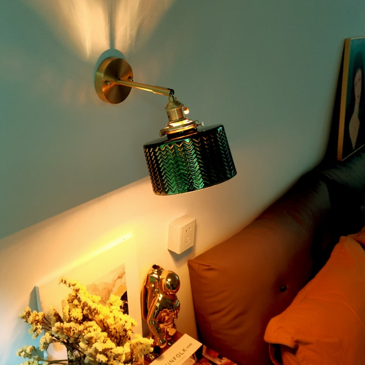 Nordic Green vägglampa i glas - vintageinspirerad belysning