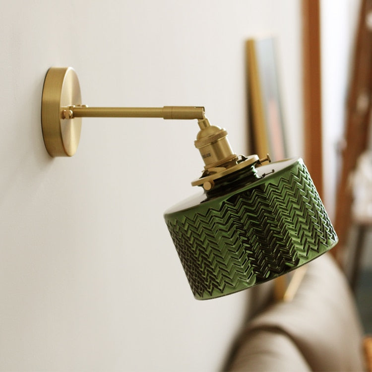 Nordic Green vägglampa i glas - vintageinspirerad belysning