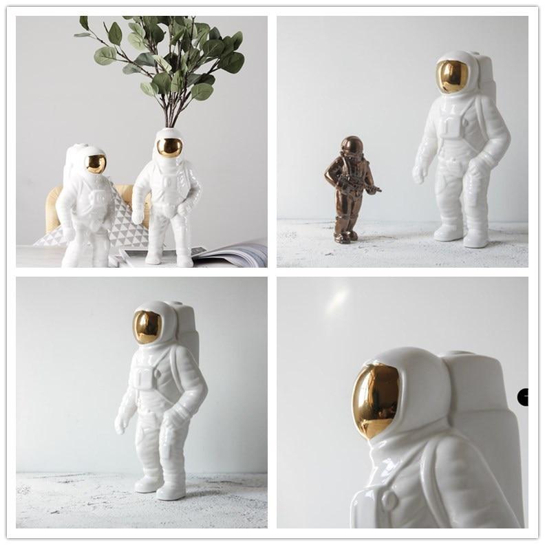 AstroVoyage Orb Vase — Celestial Space Theme Astronaut Figure