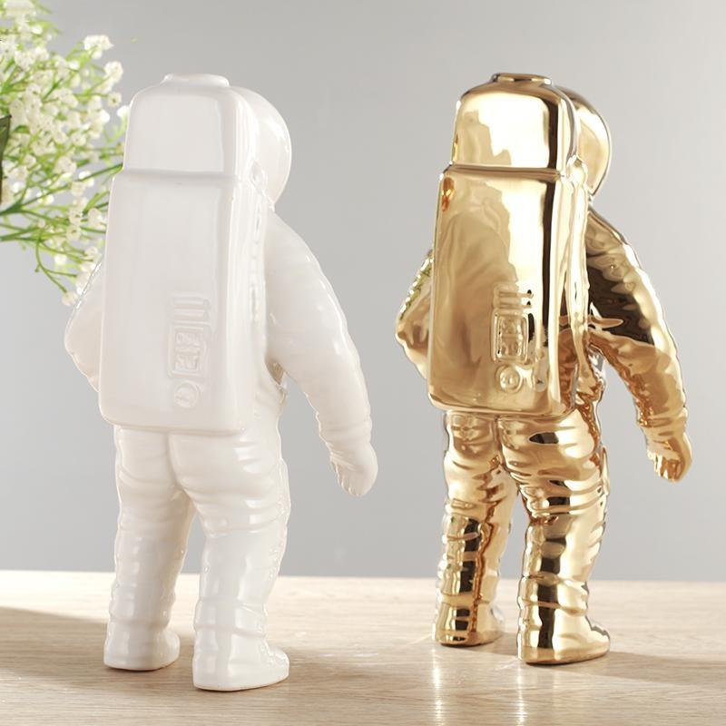 AstroVoyage Orb Vase — Celestial Space Theme Astronaut Figure