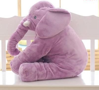 Sød elefantbamse som pude — Blødt, krammevenligt tøjdyr