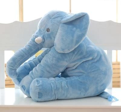 Sød elefantbamse som pude — Blødt, krammevenligt tøjdyr