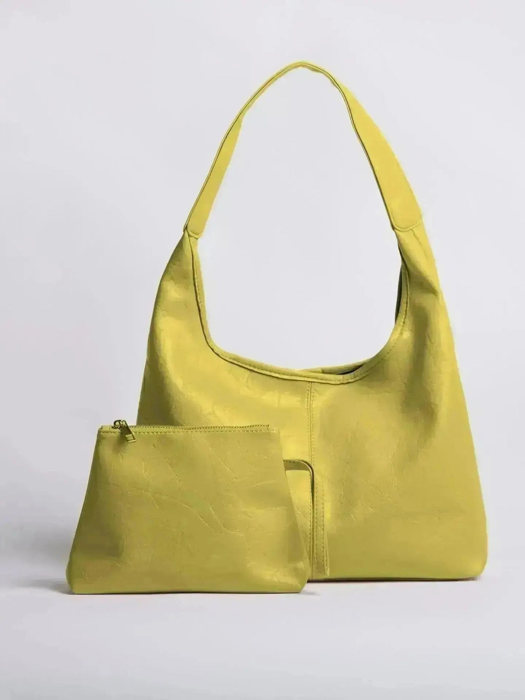 Saco de couro vintage envelhecido — inclui estojo de cosméticos