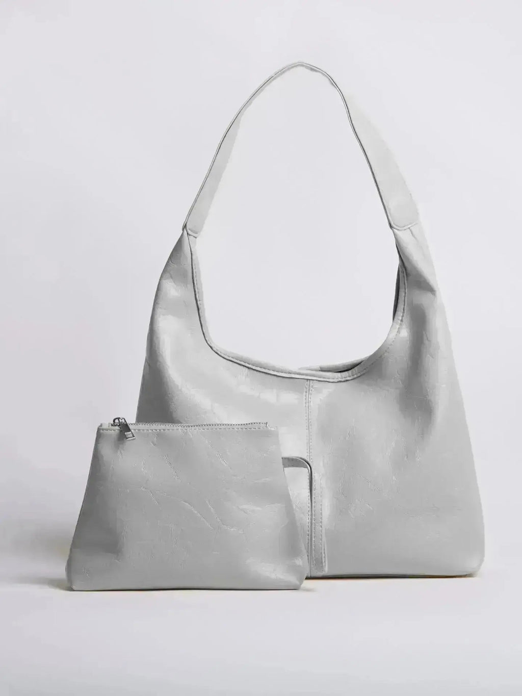 Saco de couro vintage envelhecido — inclui estojo de cosméticos