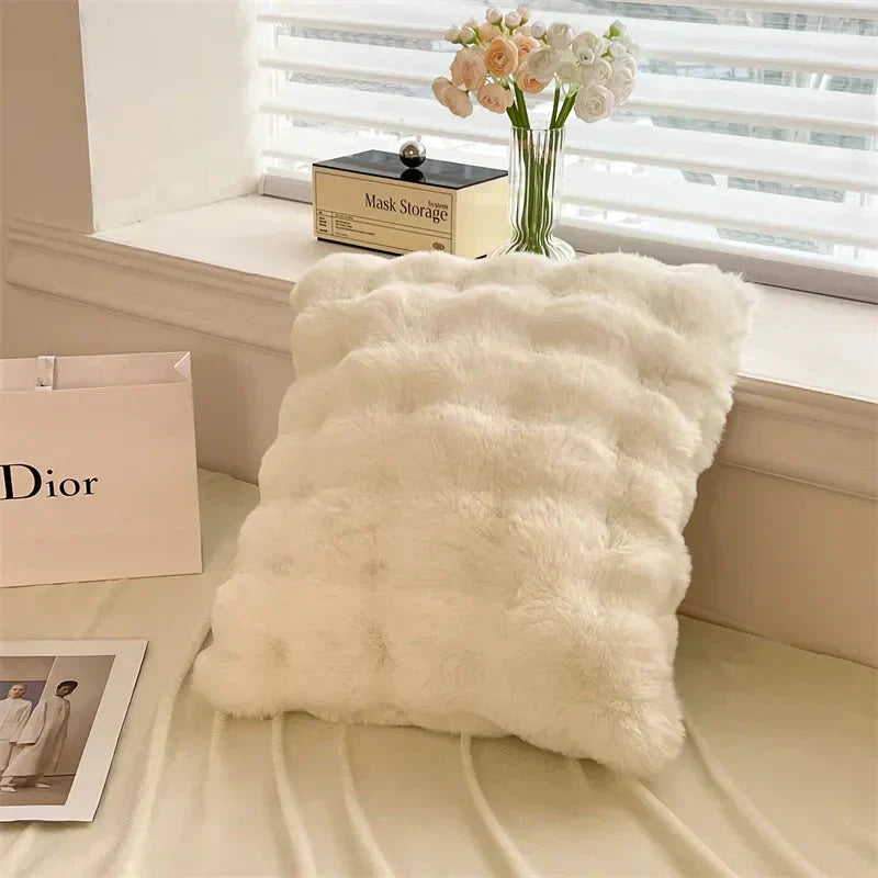 Manta de peluche em pelo sintético ultramacio com padrão de bolhas