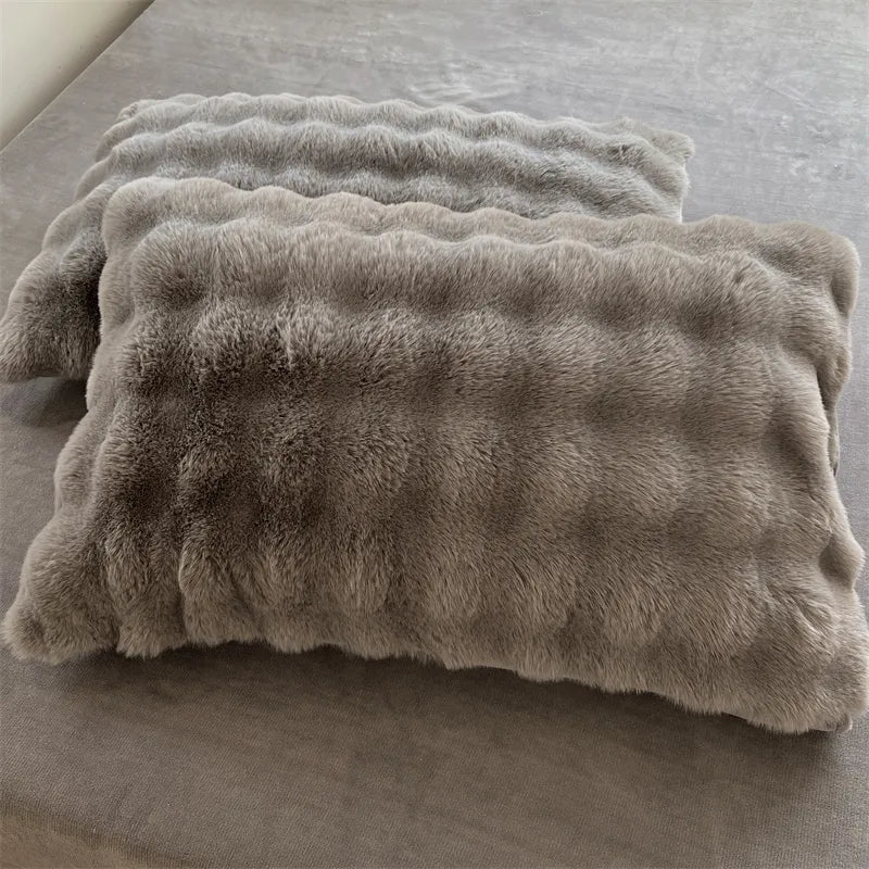 Manta de peluche em pelo sintético ultramacio com padrão de bolhas