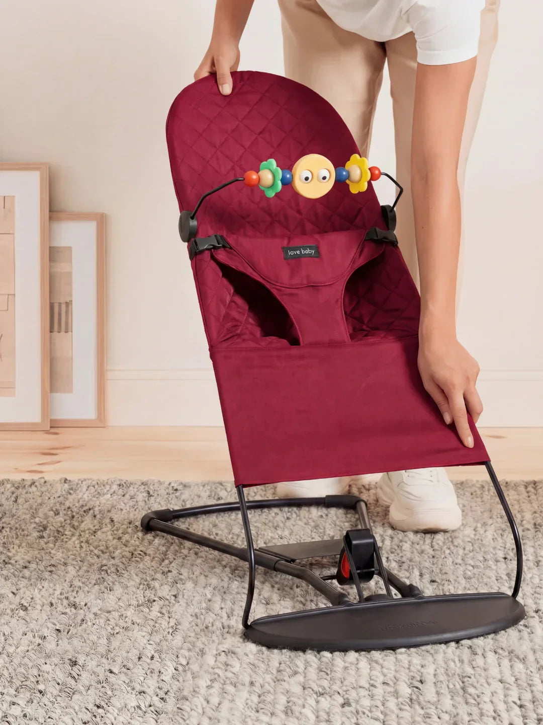 Collapsible Baby Bouncer Chair — Interactive Toy Arch Stand