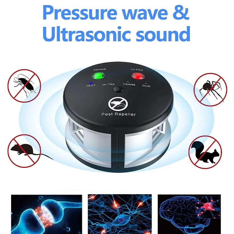 SonicGuard Ultrazvukový odpuzovač hlodavců — dva reproduktory, nastavitelná frekvence