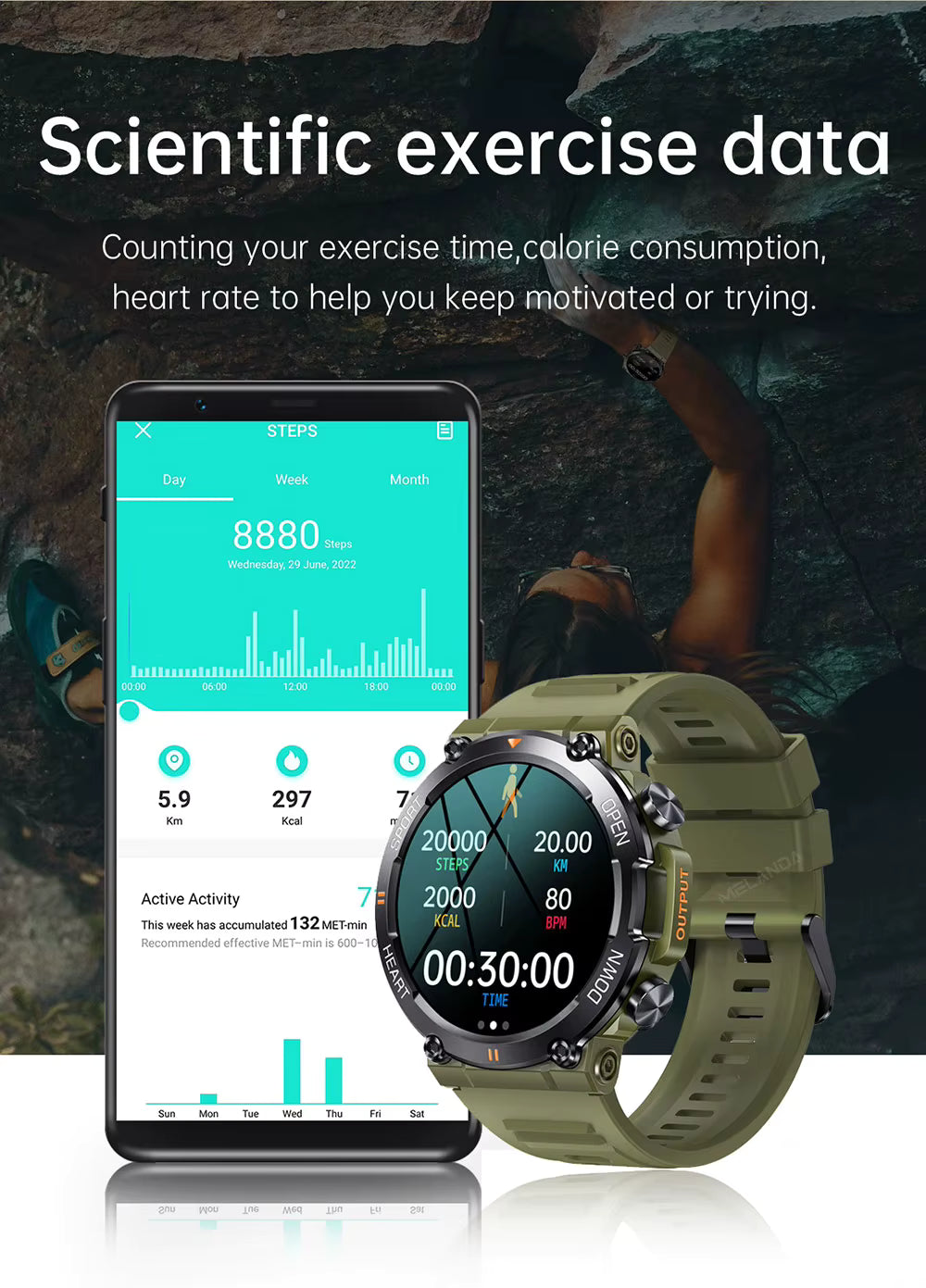 Titan Watches taktisk smartwatch — uforgængeligt, lang batteritid