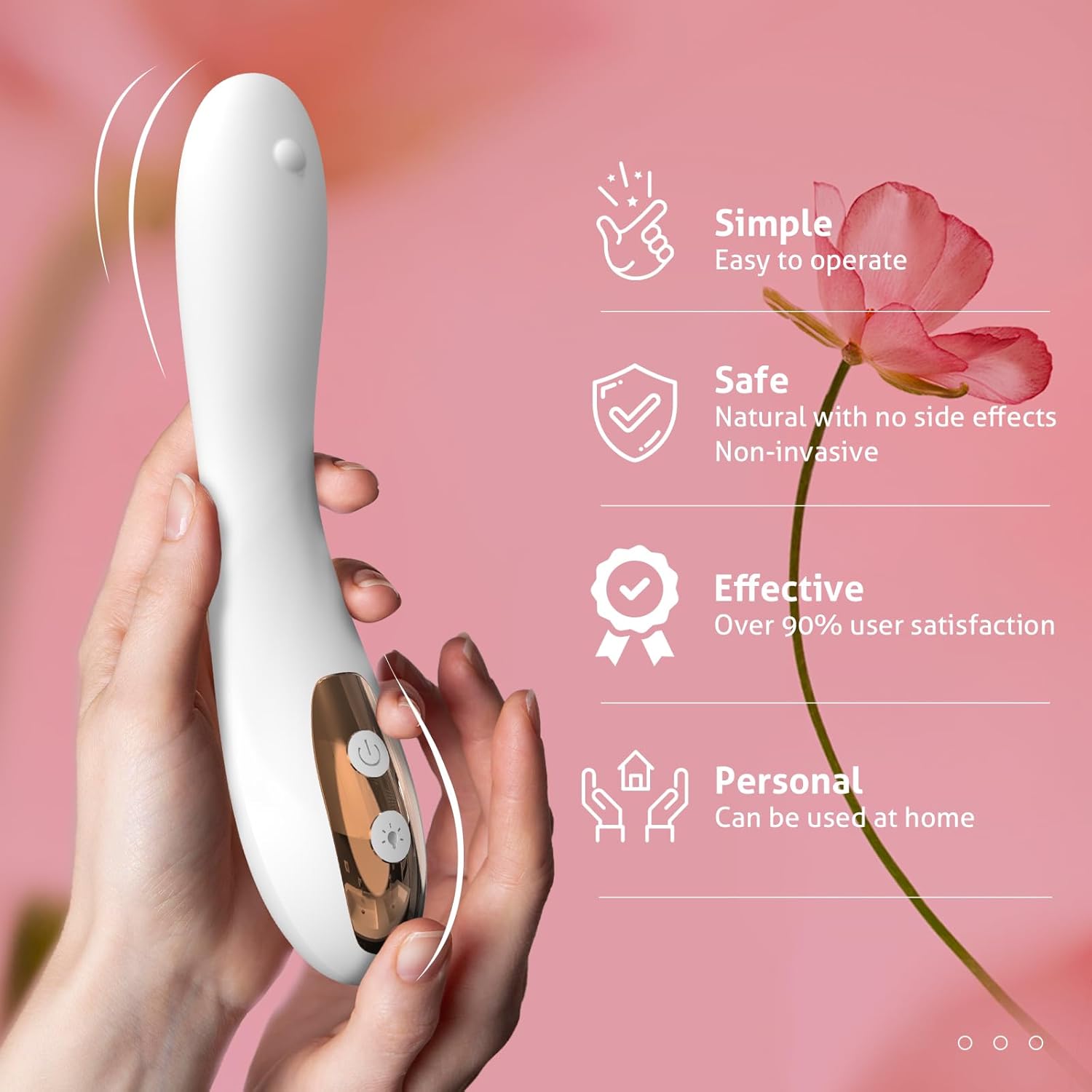 Intimate Wellness Light Therapy Device — Red, Blue, Yellow Light Settings and Gentle Warming