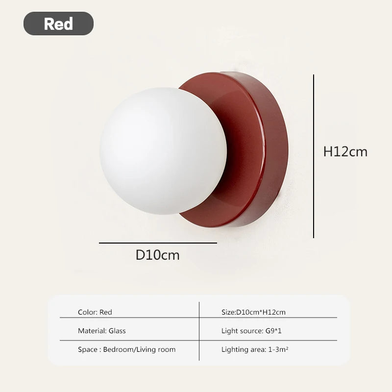 Scandinavische G9-wandlamp met glazen bolkap — minimalistisch bolontwerp