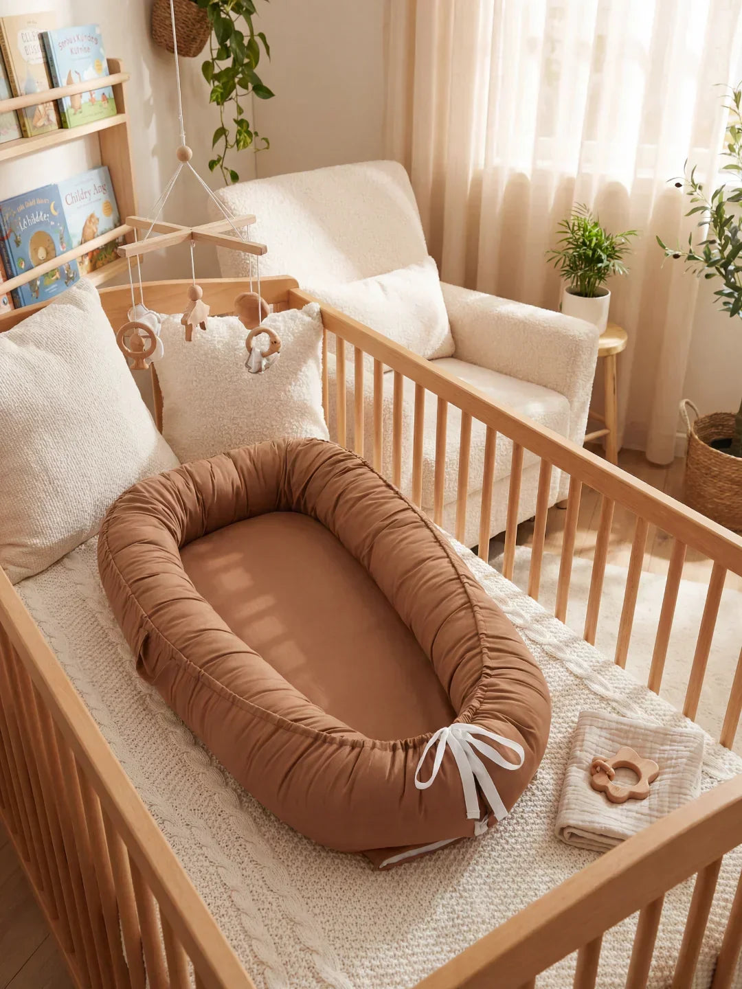 Soft Cotton Baby Nest — Contoured Sleeper Pod Design